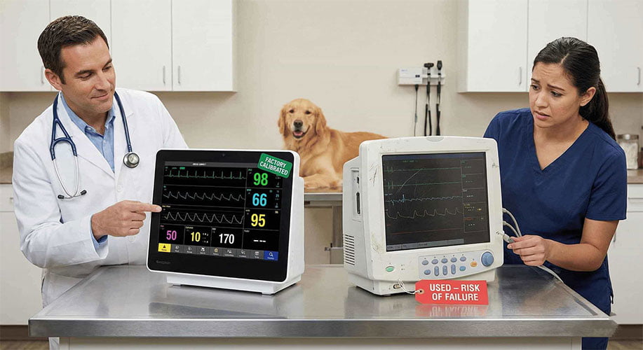 Inside view of veterinary monitor components
