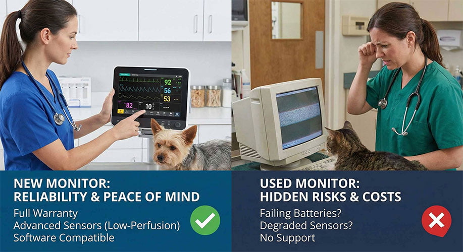 New vs used veterinary patient monitor comparison 2025