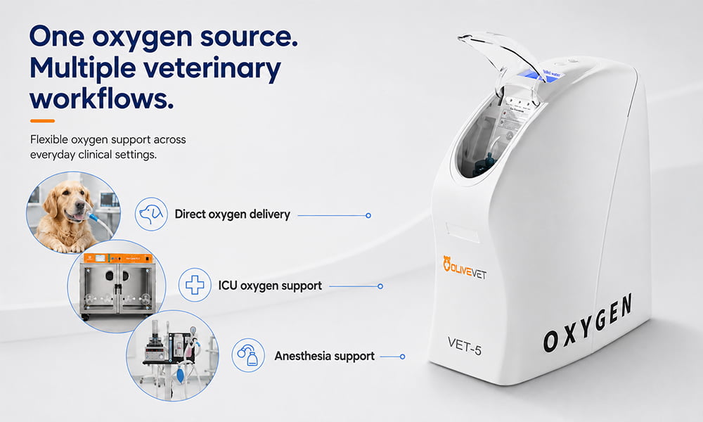 Veterinary Oxygen Concentrator with Oxygen Supply