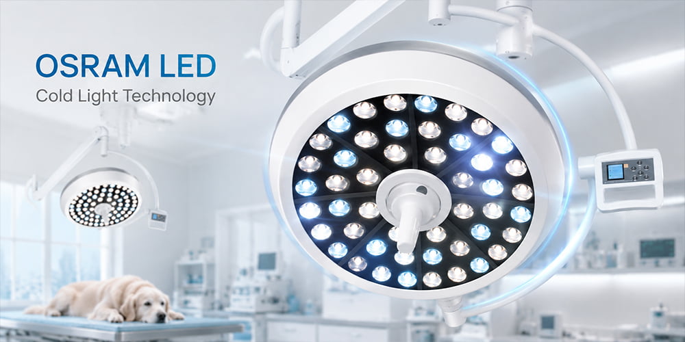 Veterinary shadowless operating lamp for pet surgical centers
