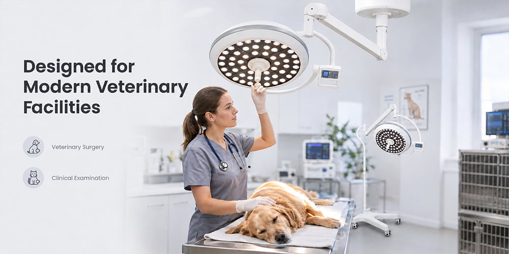 Veterinary operating shadowless lamp for soft tissue surgery