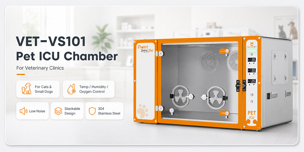 Pet ICU unit with temperature and humidity control