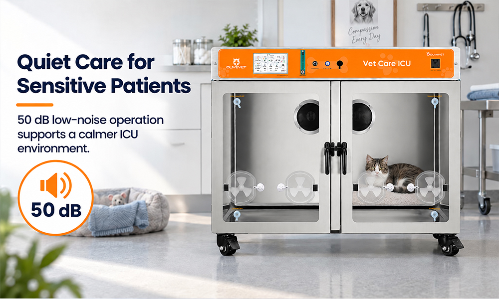 low noise veterinary ICU chamber for sensitive animals