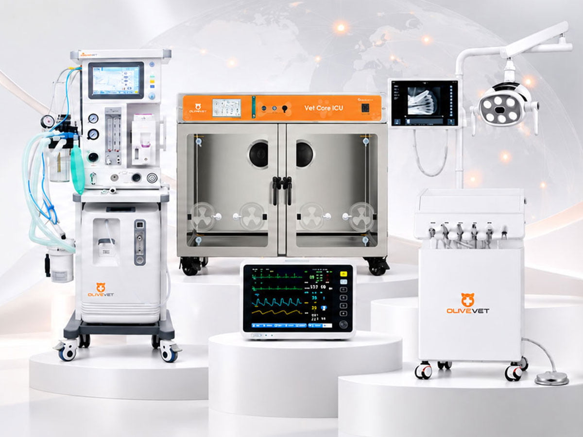 OliveVet veterinary anesthesia, monitoring and ICU equipment